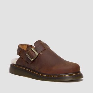 Dr. Martens Jorge II Faux Fur Brown Leather Clogs Mules